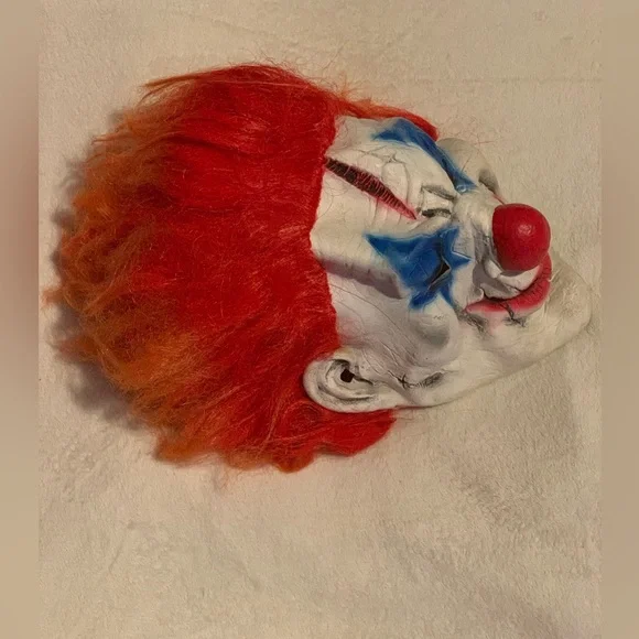 Multicolored Rubber Latex Clown Mask - Picture 4 of 9